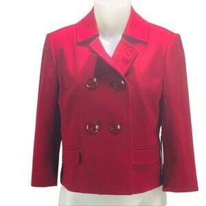 ANN TAYLOR PETITE Jacket Size 6P Red Double Breast Blazer NEW